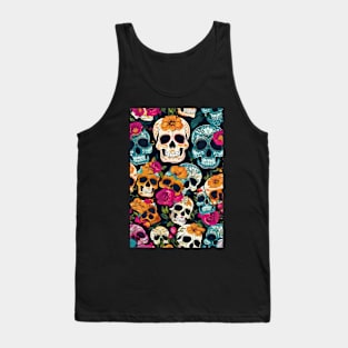 Colourful skull pattern Tank Top